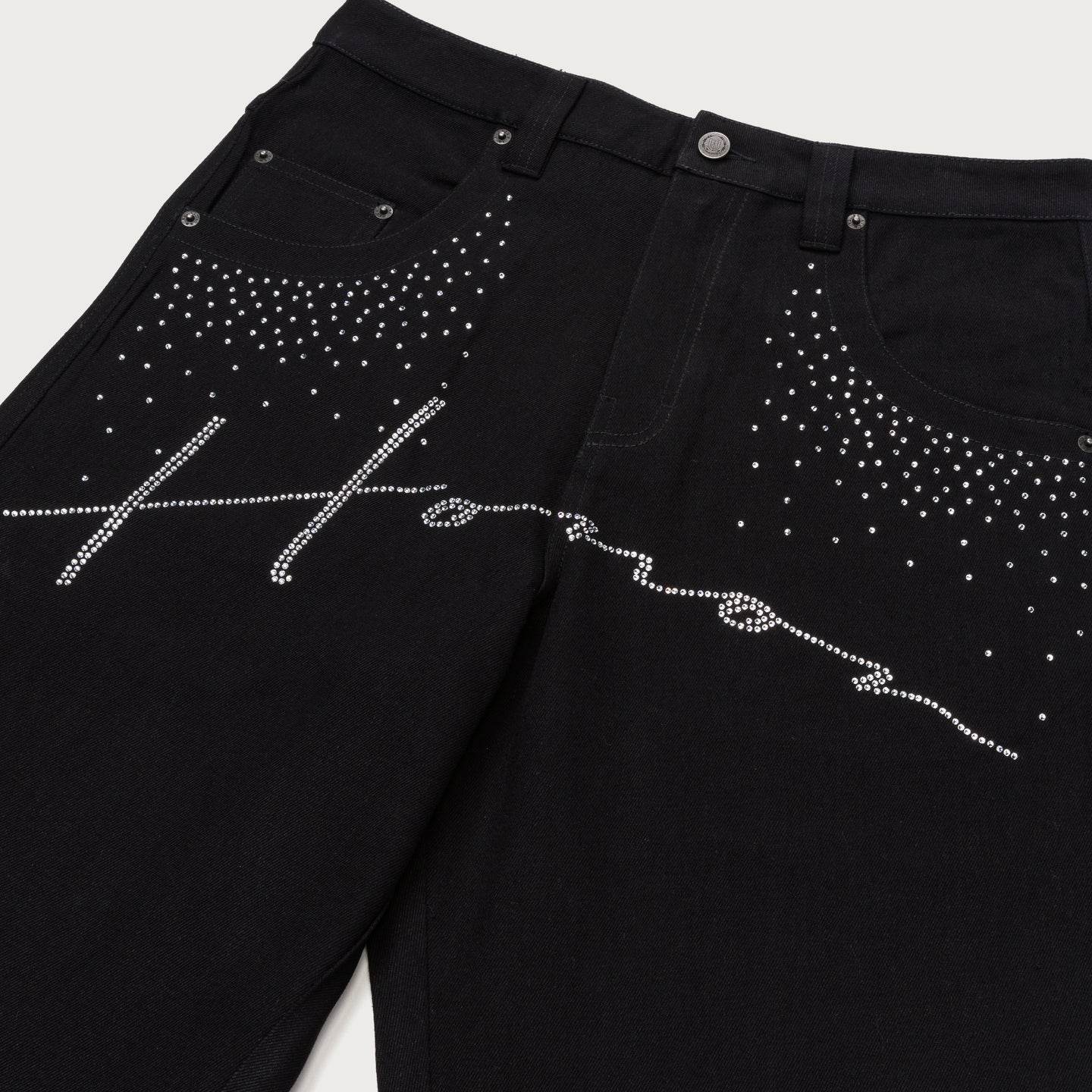 Honor The Gift Rhinestone Denim In Black - Hesperia