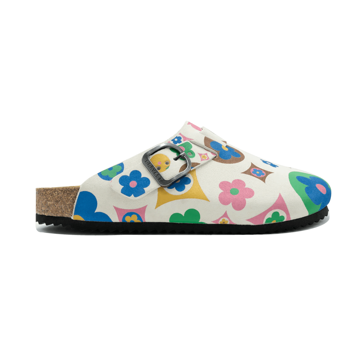 Bravest Studios Suede Paisley Clogs In Multicolor Flower - Hesperia