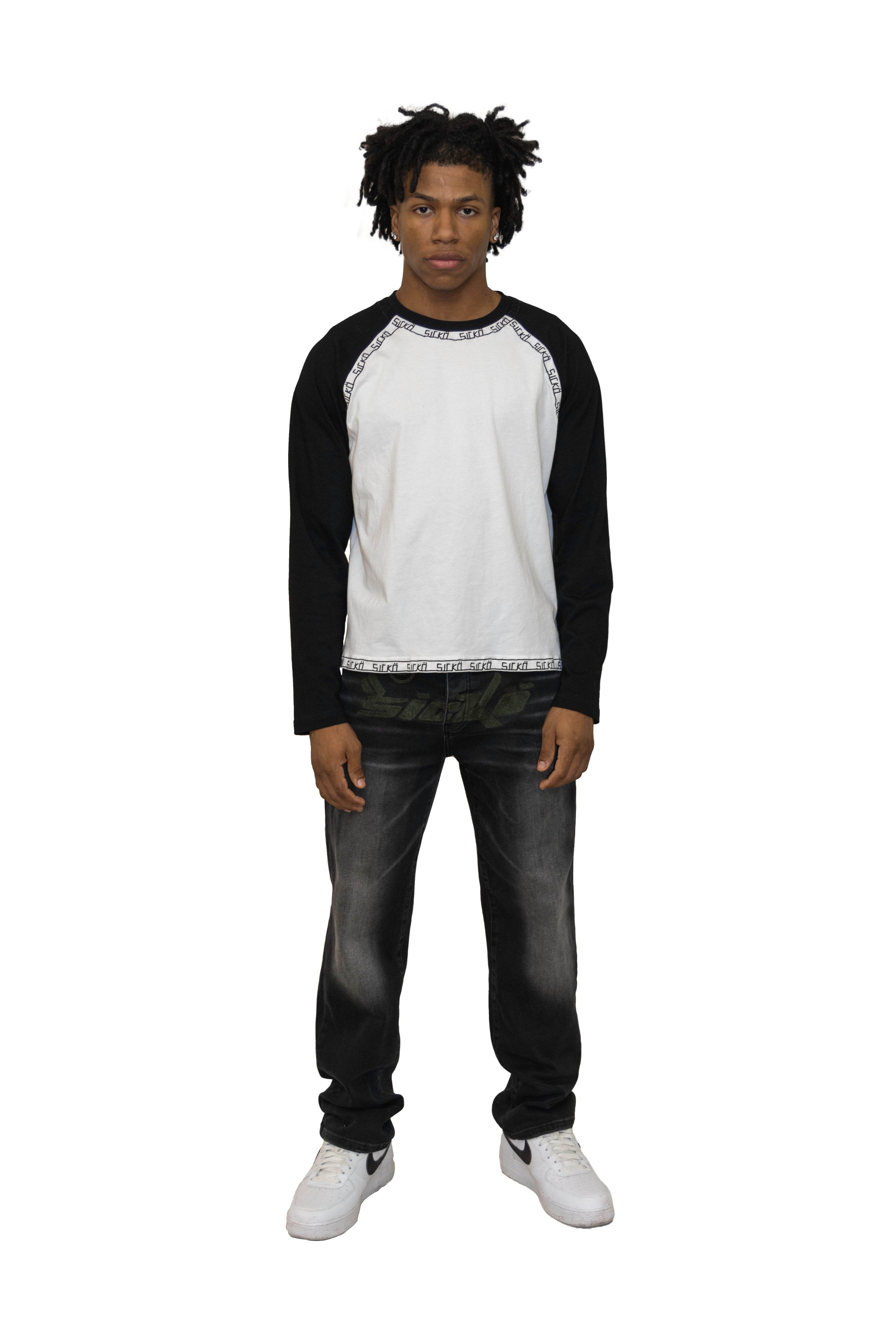 Sicko Raglan Tee In Black - Hesperia