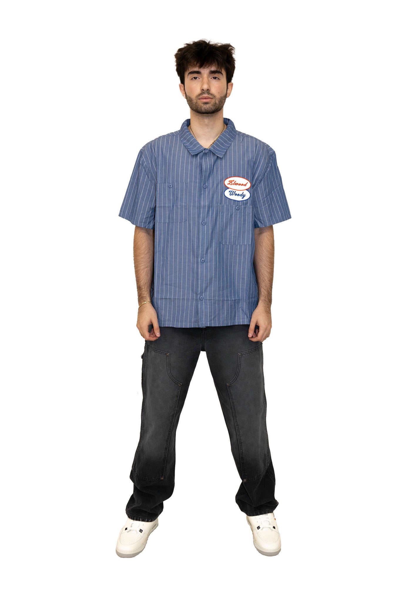 Elwood Mechanic Button Up In Navy