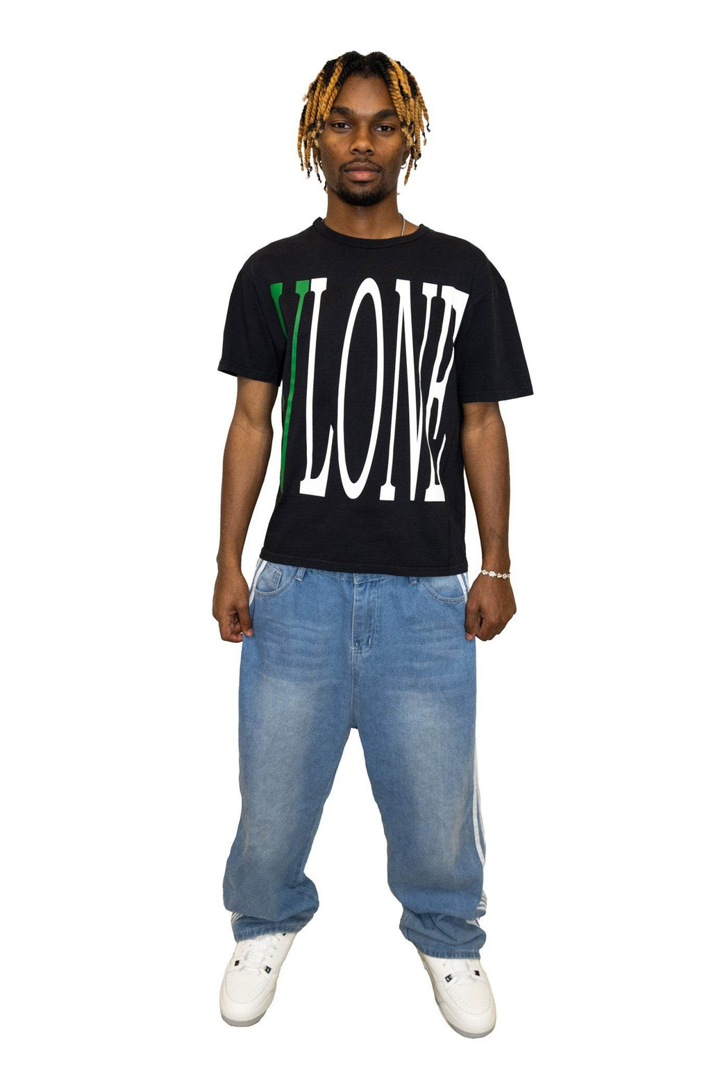 Vlone Logo Tee In Green - Hesperia