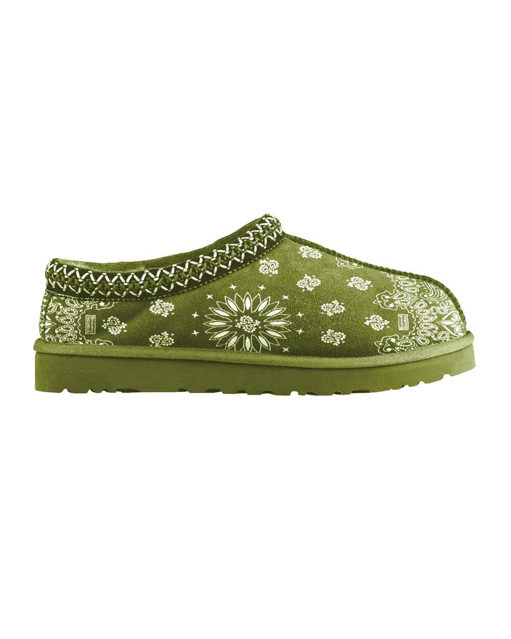 Bravest Studios Paisley Slippers In Olive - Hesperia