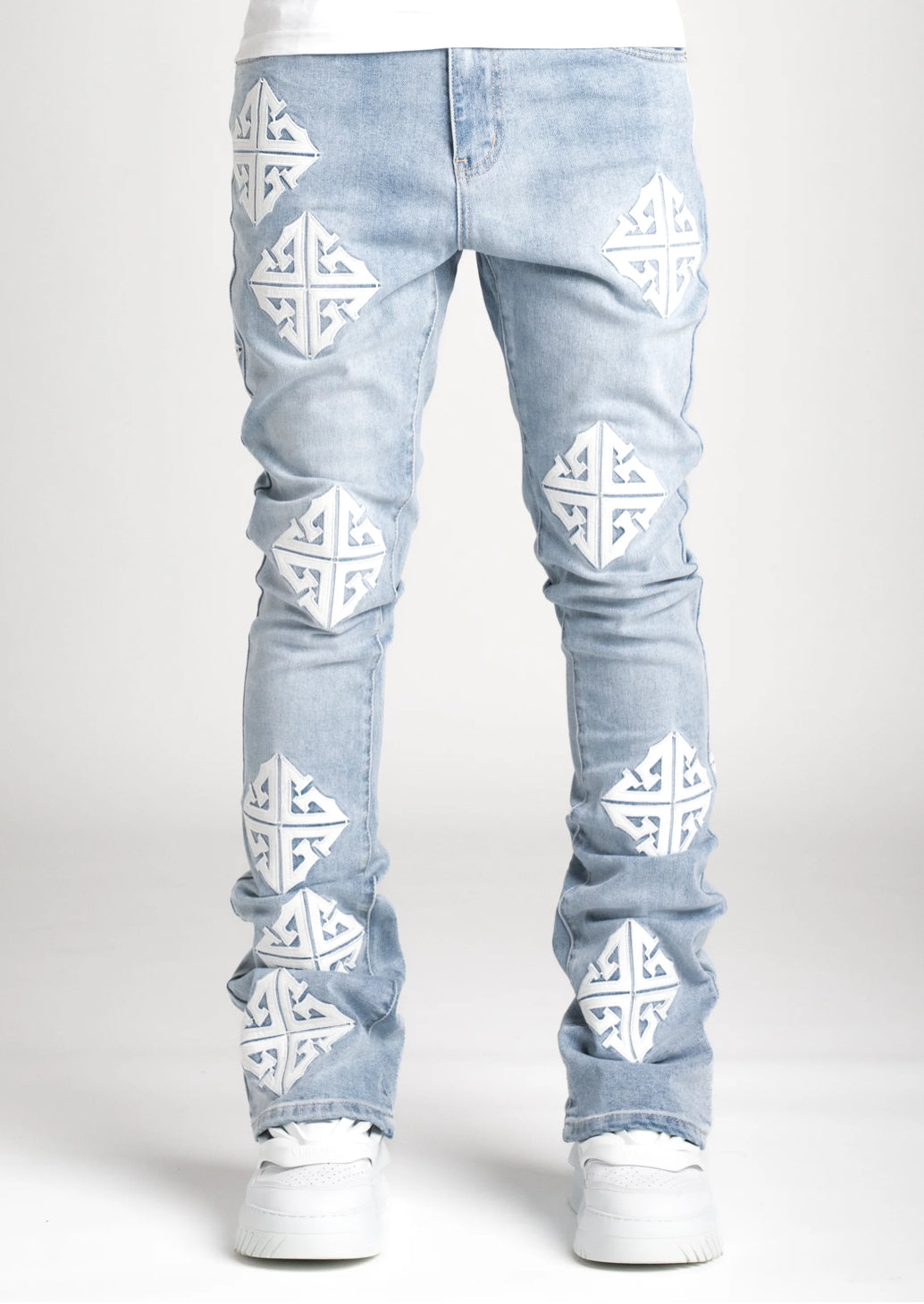 Guapi Aqua Blue Icon Stacked Denim