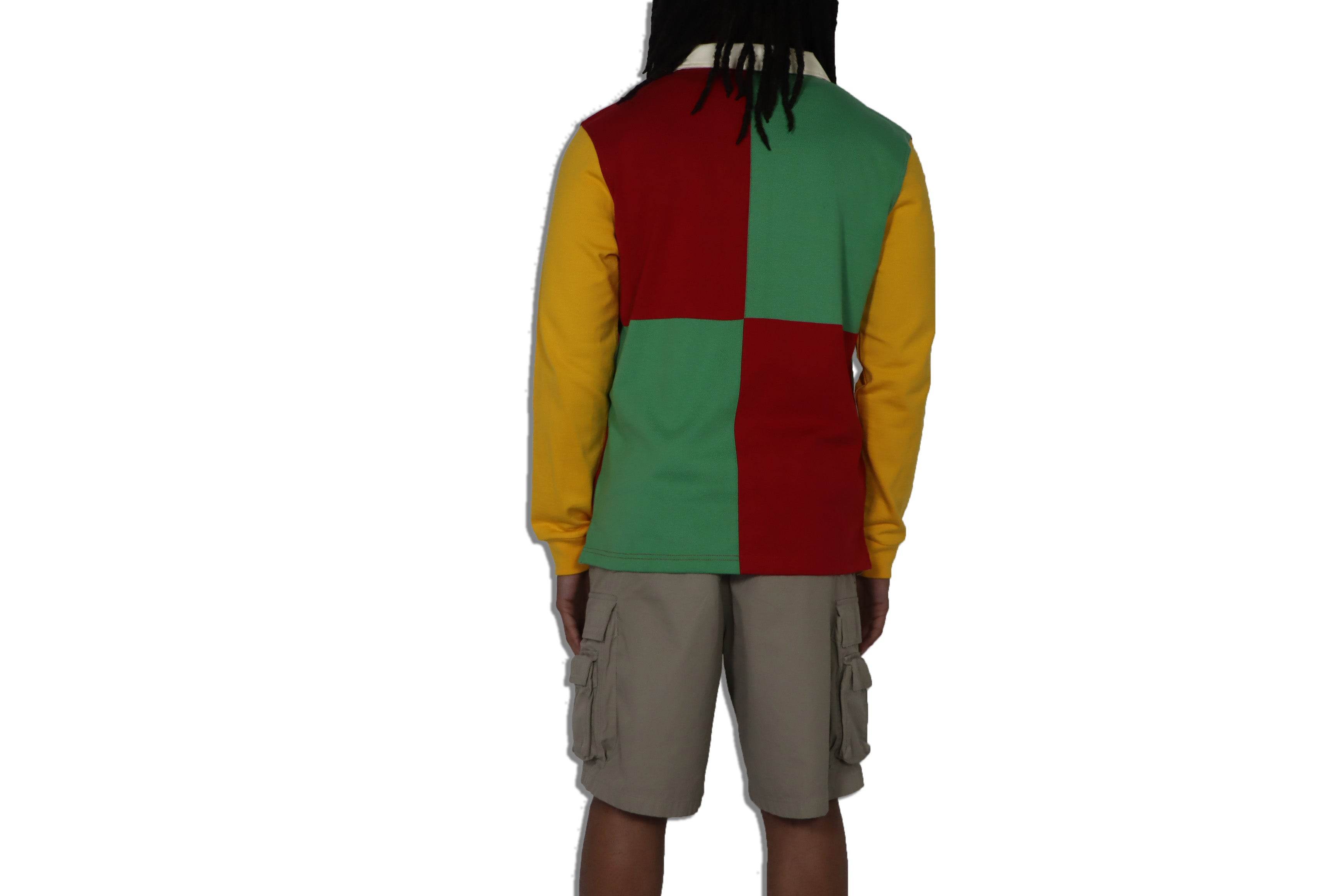 Barriers Rugby Polo In Yellow/Green/Red - Hesperia