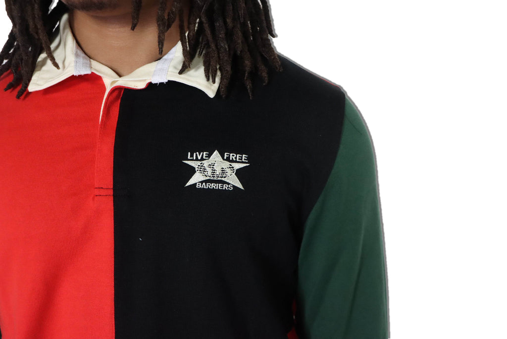 Barriers Rugby Polo In Red And Black - Hesperia