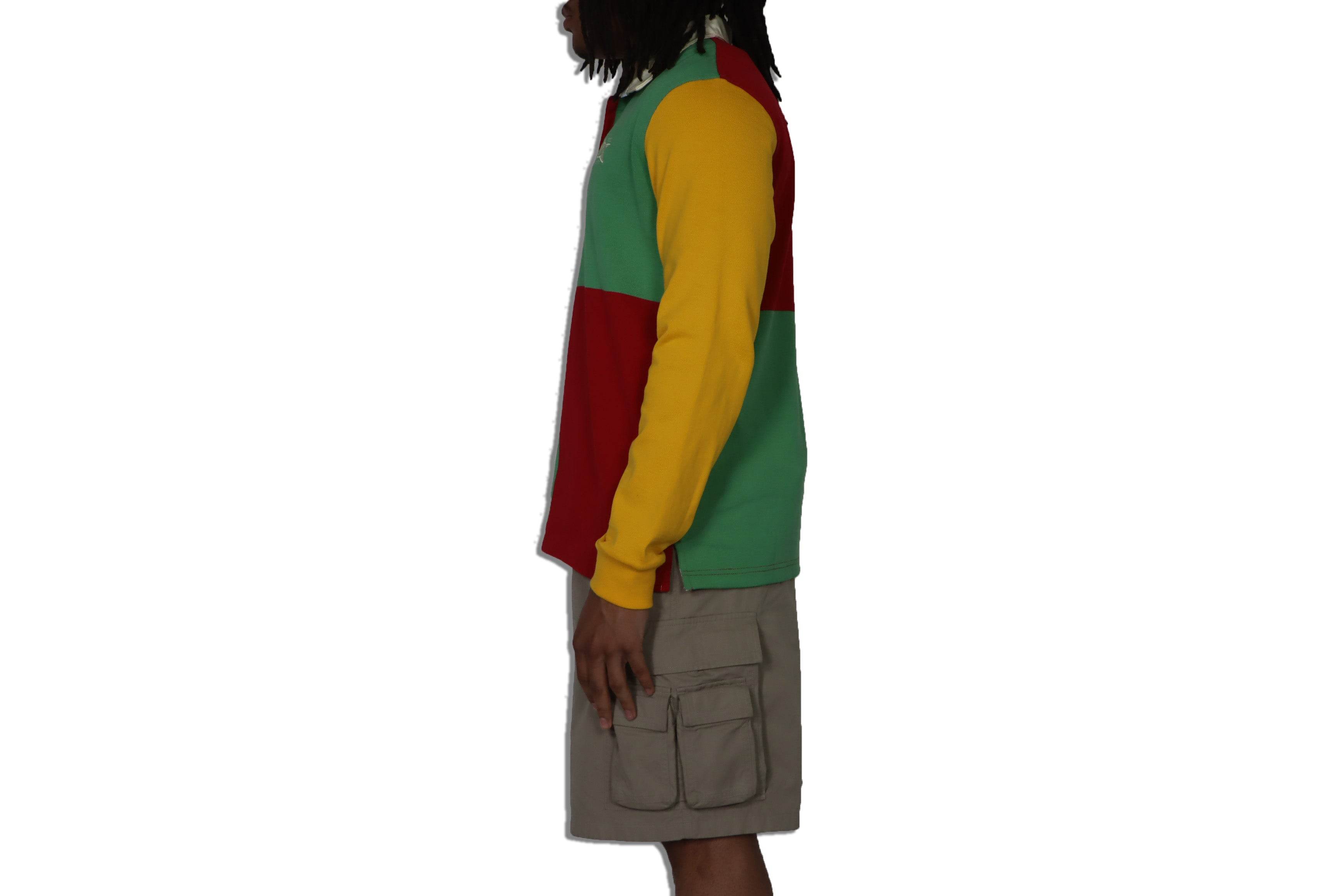 Barriers Rugby Polo In Yellow/Green/Red - Hesperia