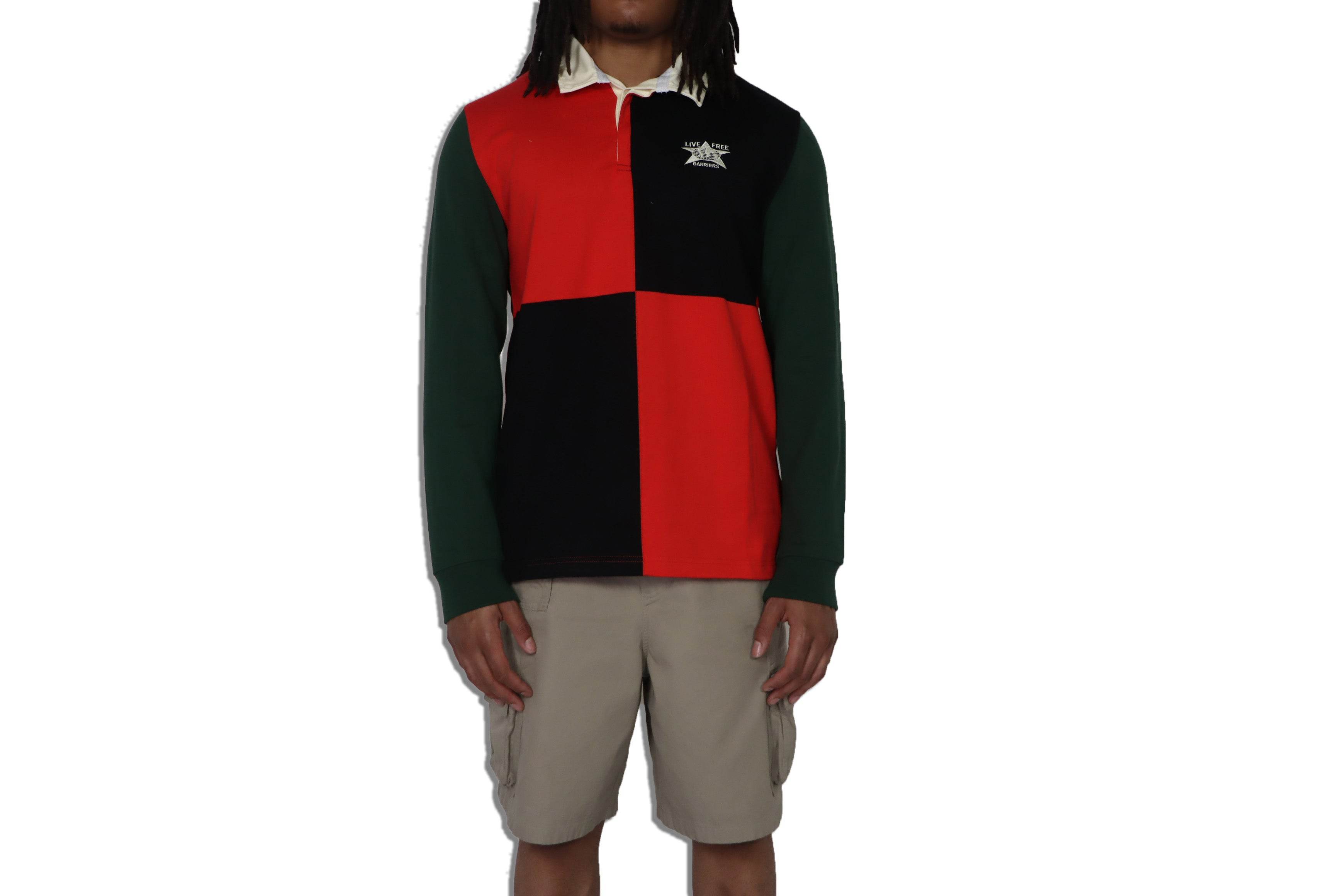 Barriers Rugby Polo In Red And Black - Hesperia