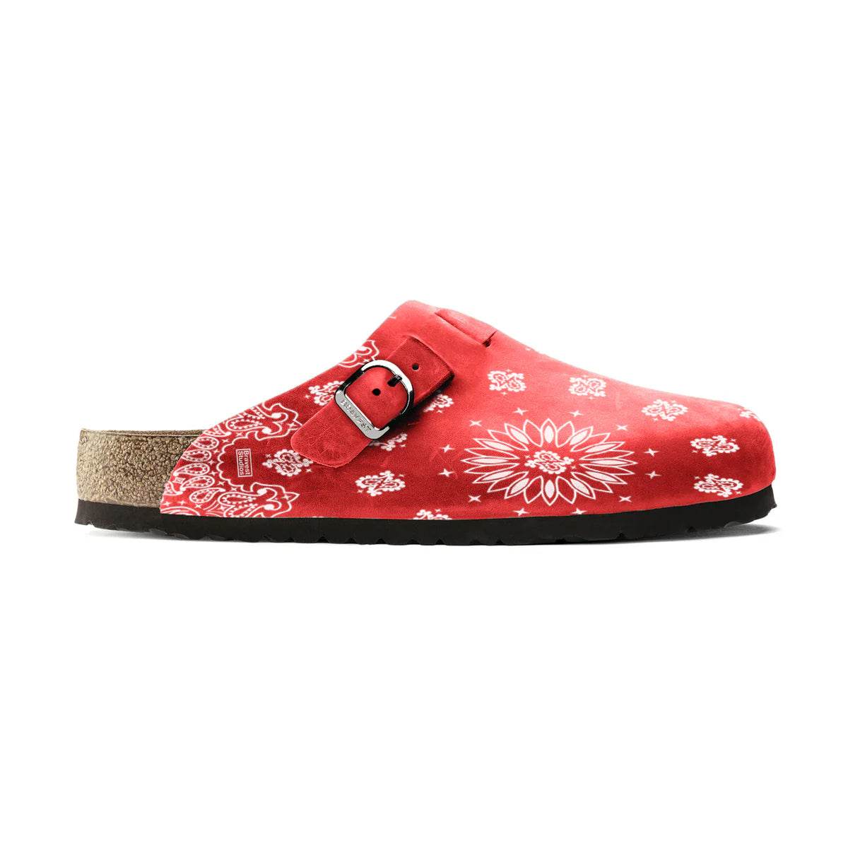 Bravest Studios Suede Paisley Clogs In Burgundy - Hesperia