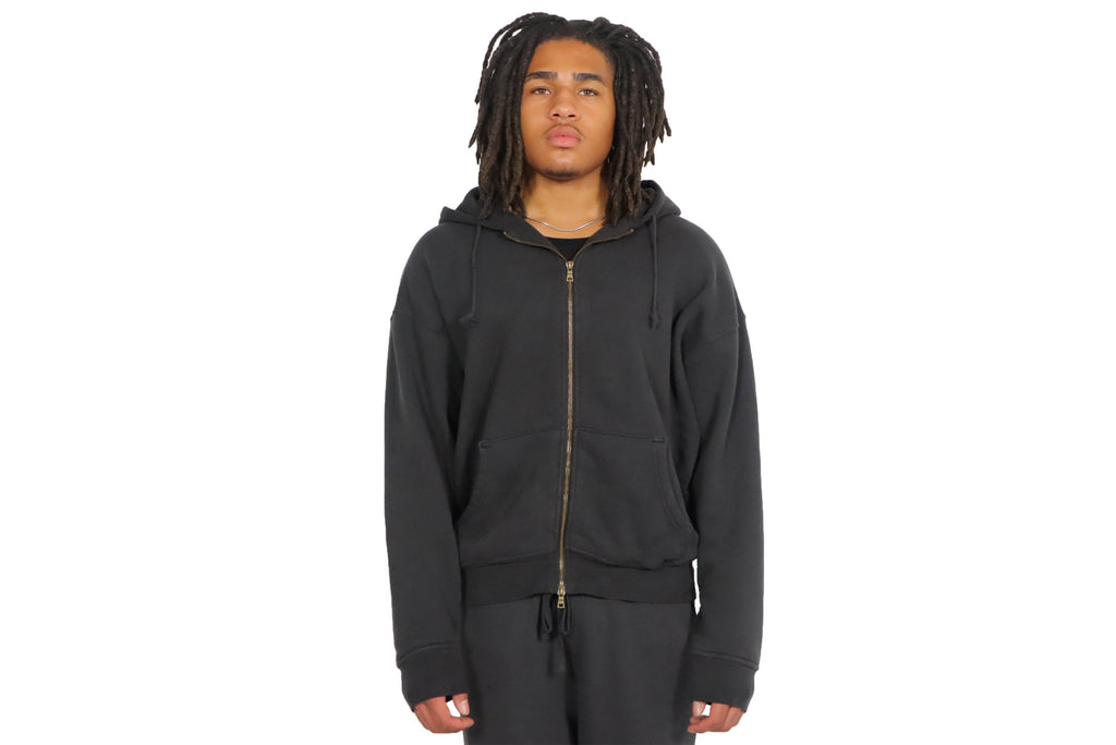 Elwood Thermal Zip Up Hoodie in Charcoal - Hesperia