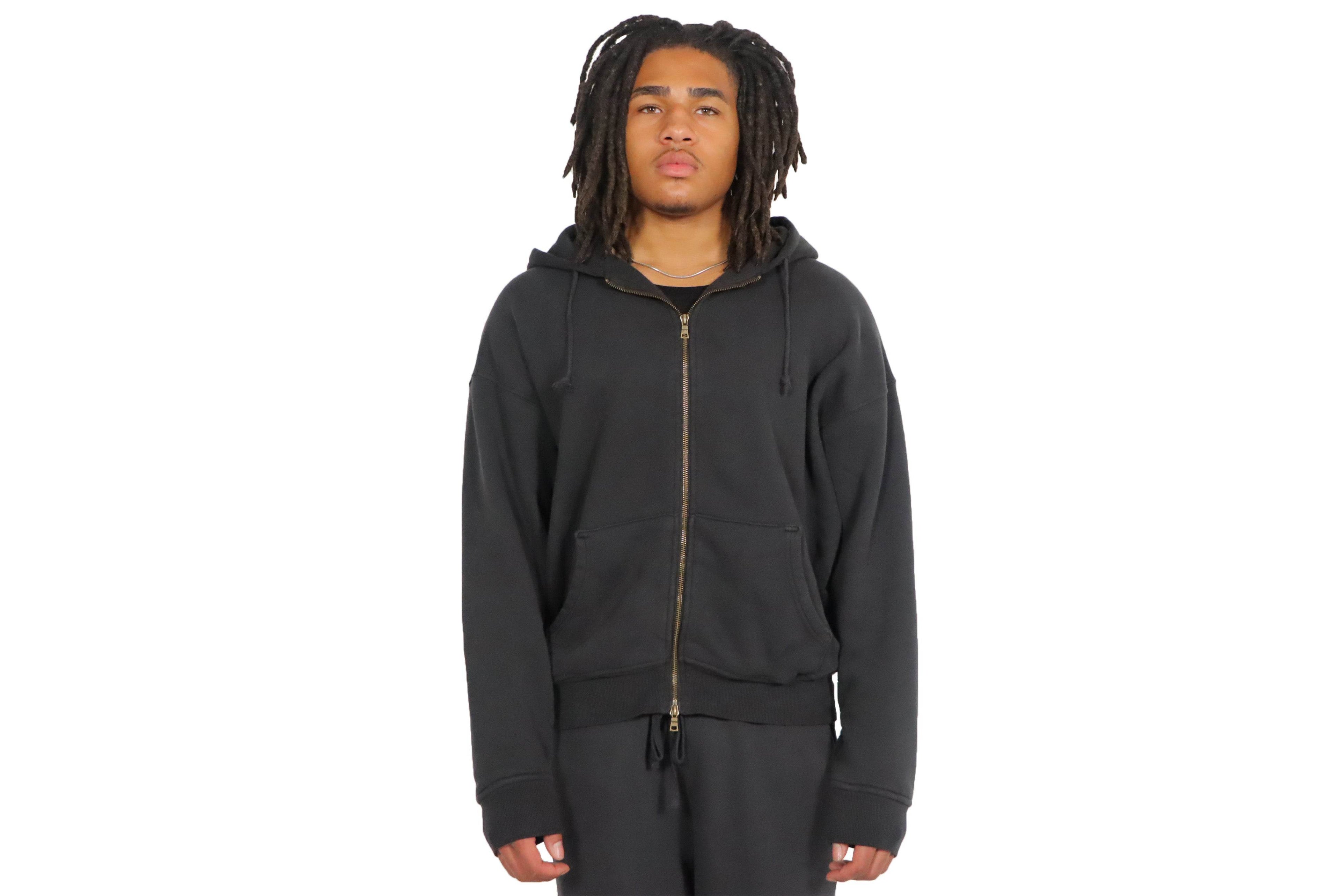 Elwood Thermal Zip Up Hoodie in Charcoal - Hesperia