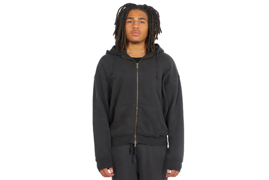 Elwood Thermal Zip Up Hoodie in Charcoal