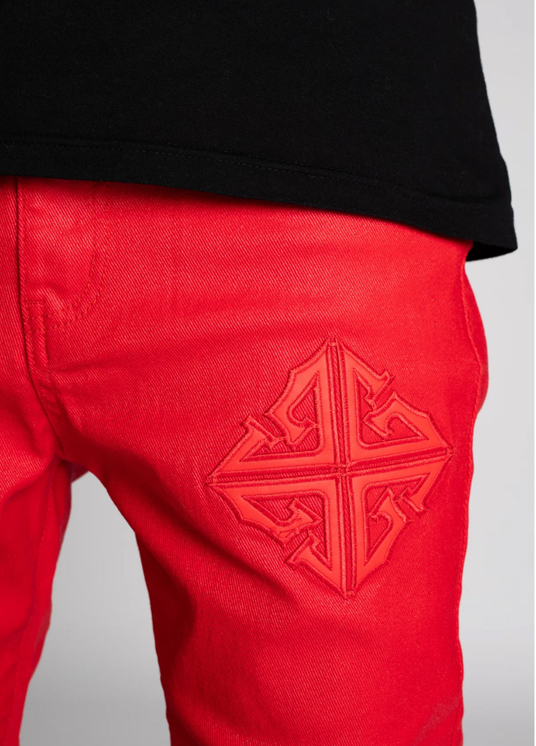 Guapi Crimson Red Icon Stacked Denim