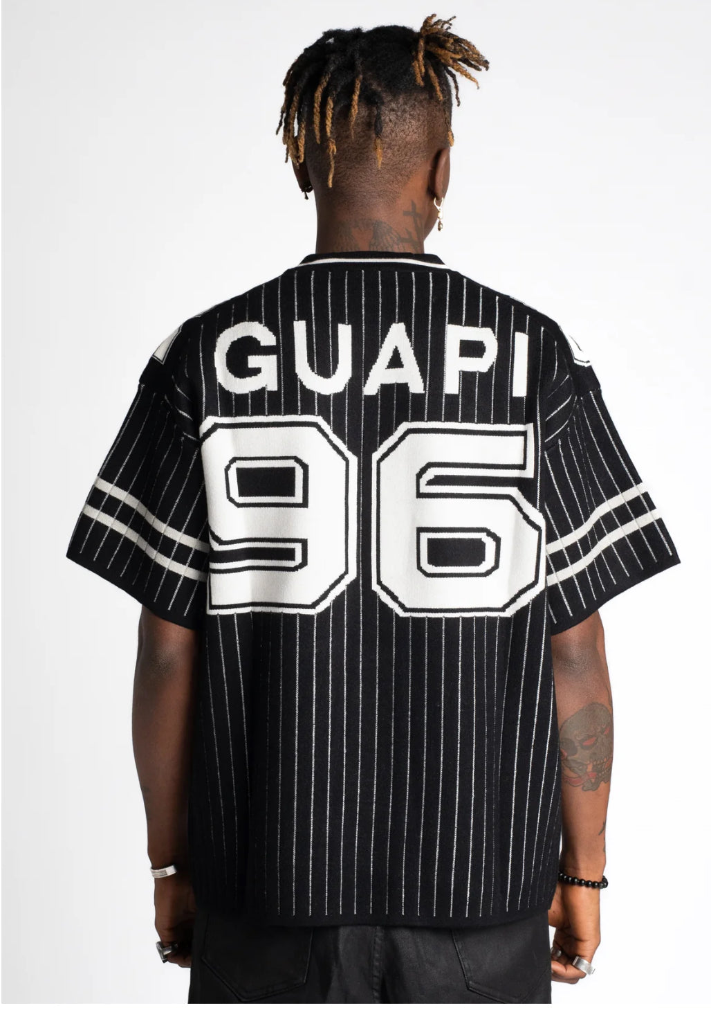 Guapi Obsidian Black Knit Football Tee