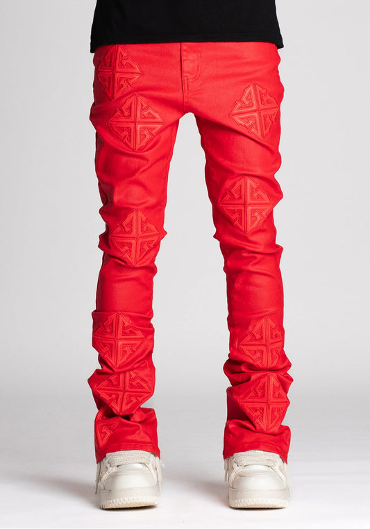 Guapi Crimson Red Icon Stacked Denim