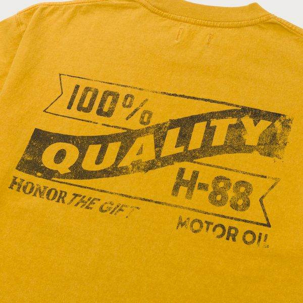Honor The Gift Motor Oil Tee In Yellow - Hesperia