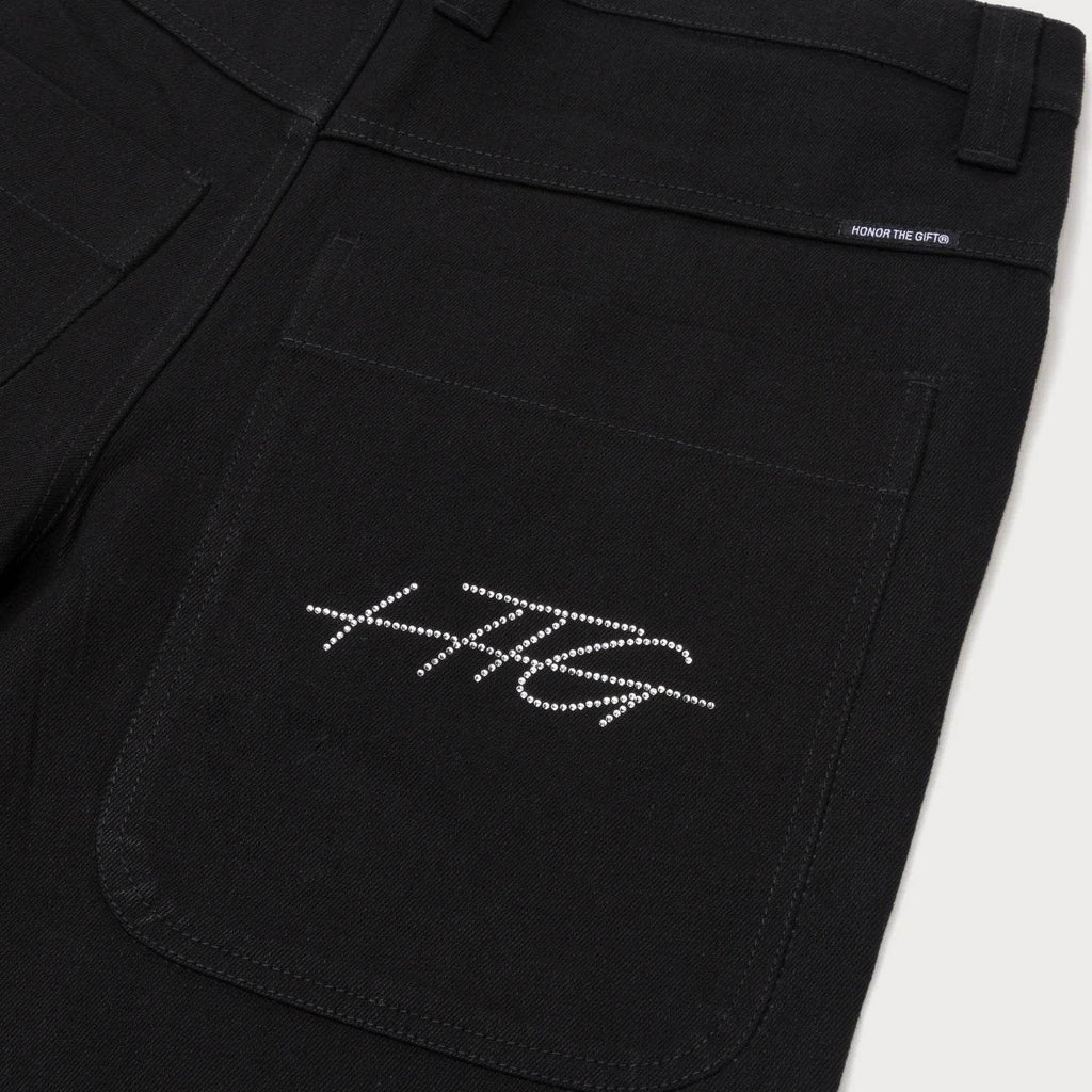 Honor The Gift Rhinestone Denim In Black - Hesperia