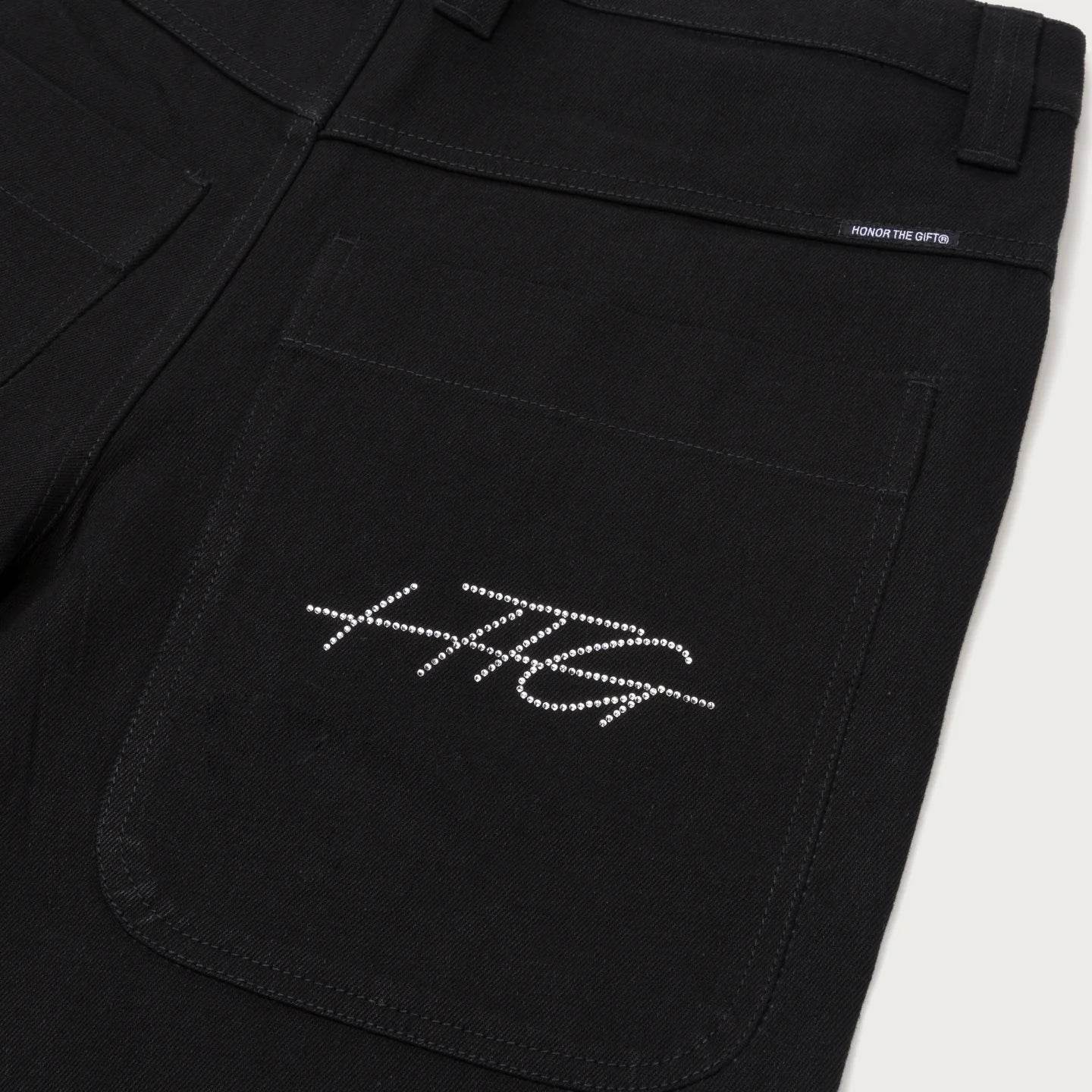 Honor The Gift Rhinestone Denim In Black - Hesperia