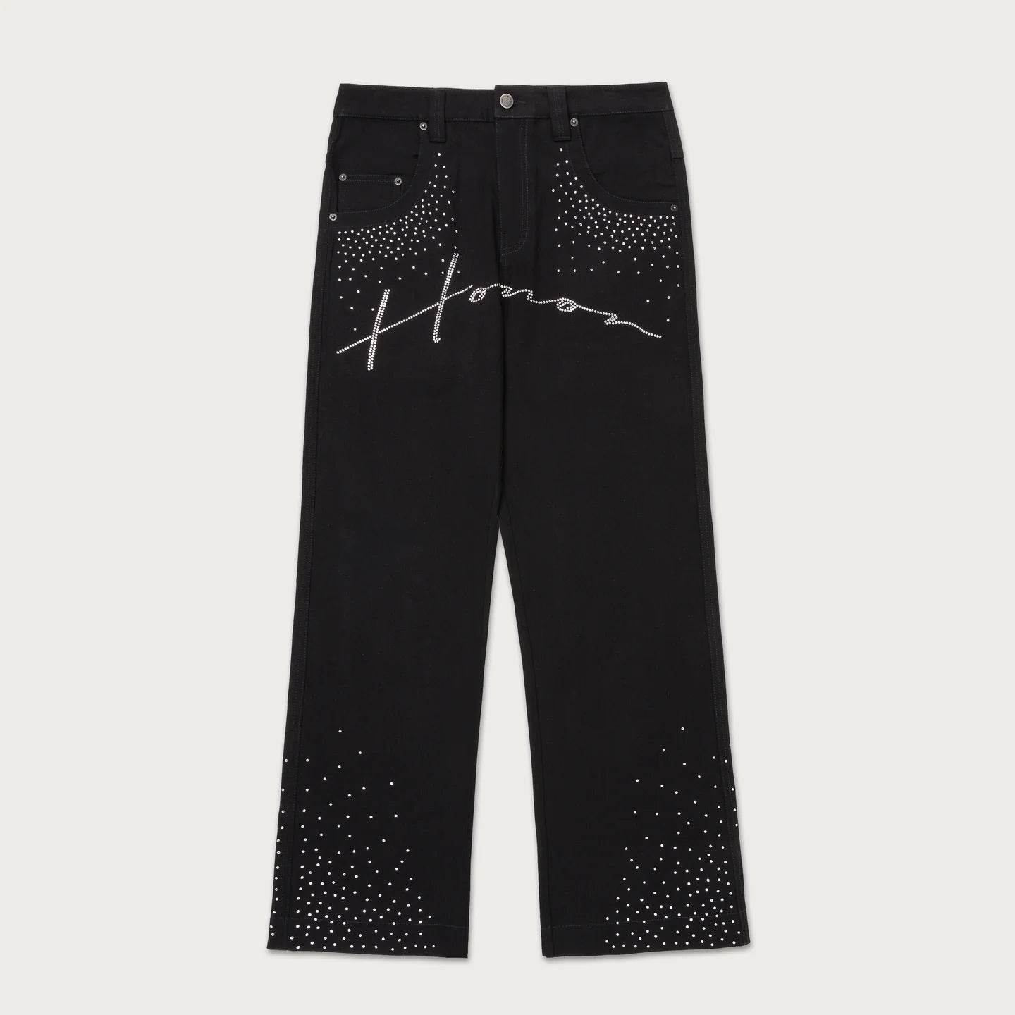 Honor The Gift Rhinestone Denim In Black - Hesperia
