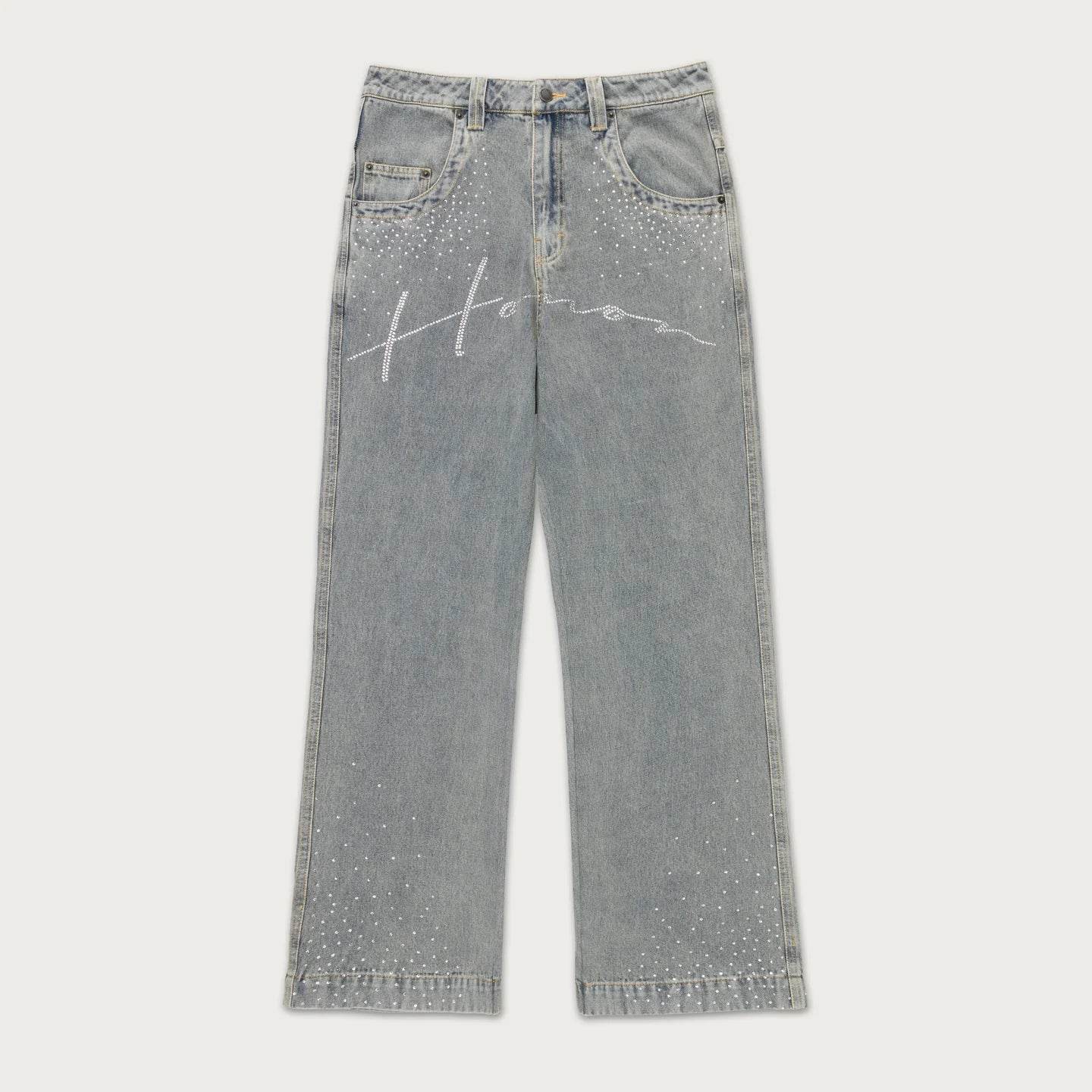 Honor The Gift Rhinestone Denim In Blue - Hesperia