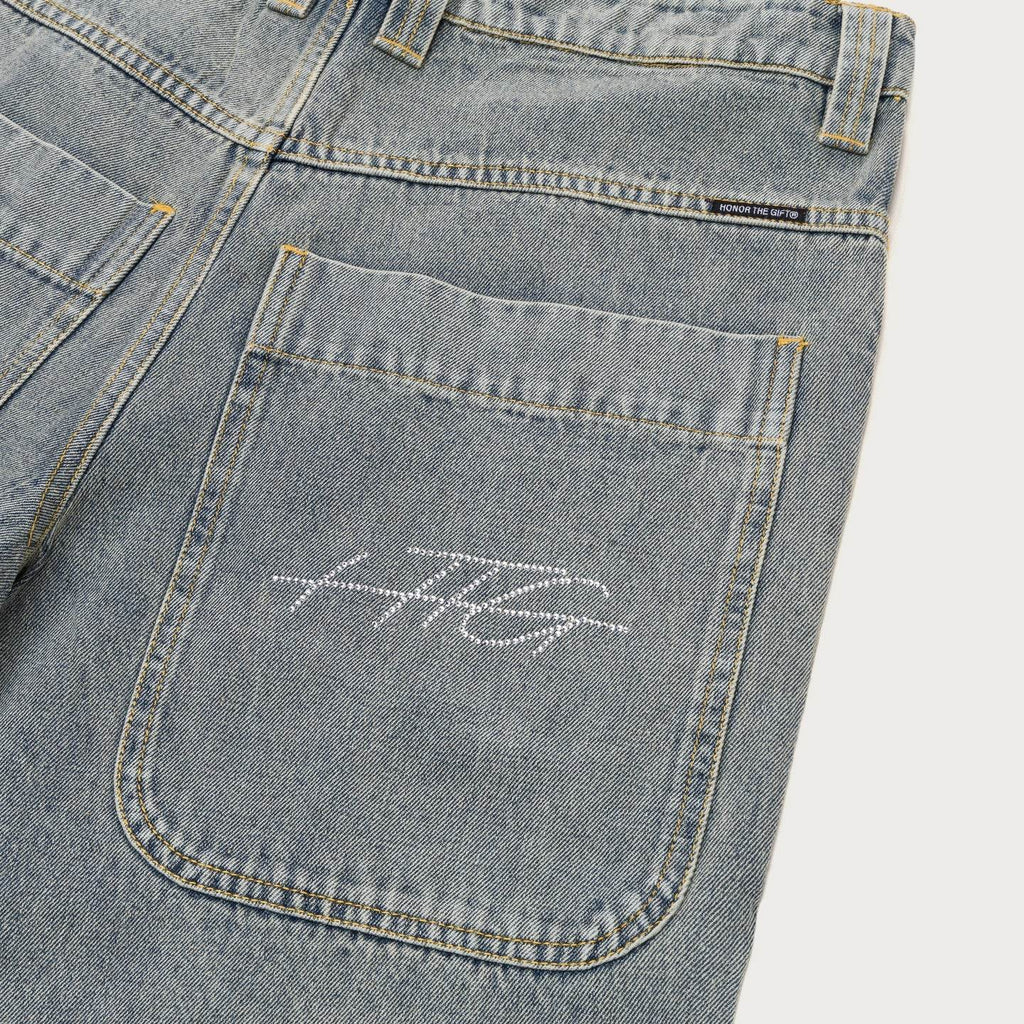 Honor The Gift Rhinestone Denim In Blue - Hesperia