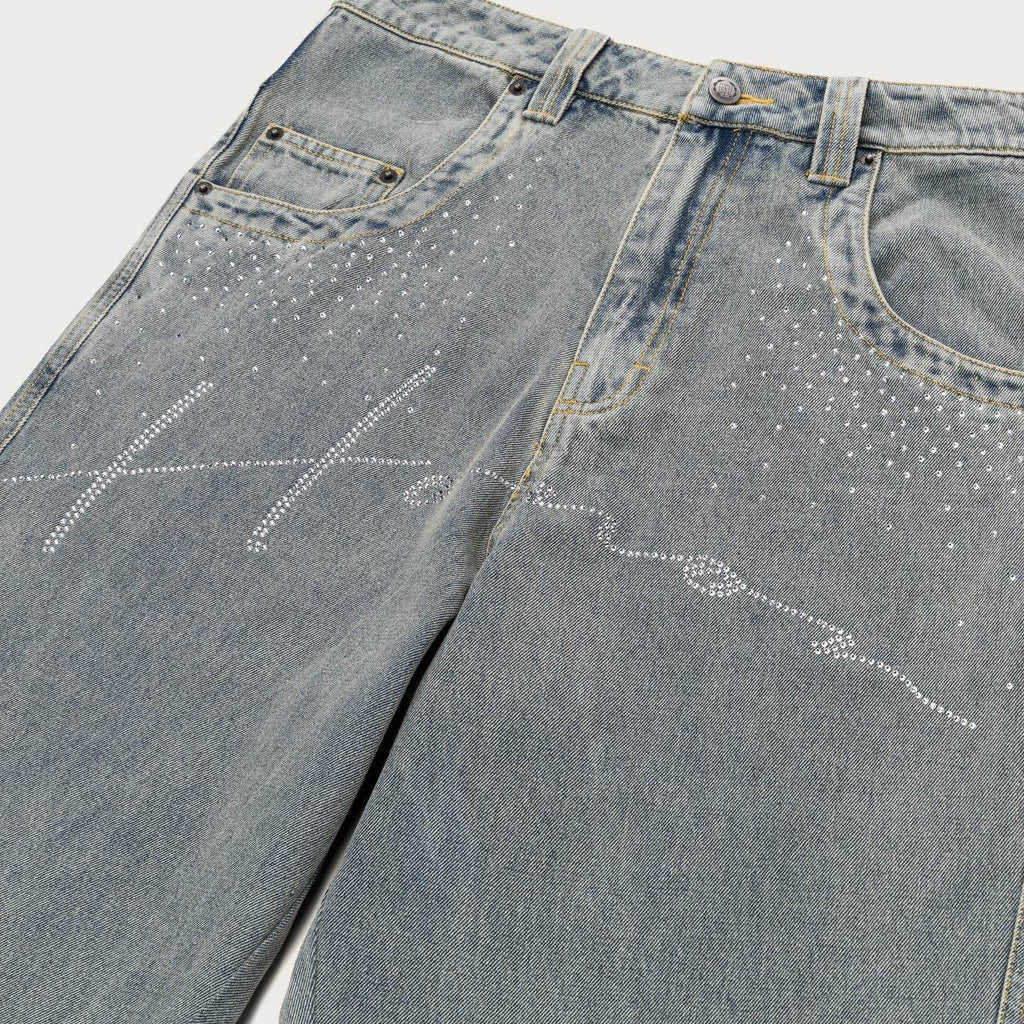 Honor The Gift Rhinestone Denim In Blue - Hesperia