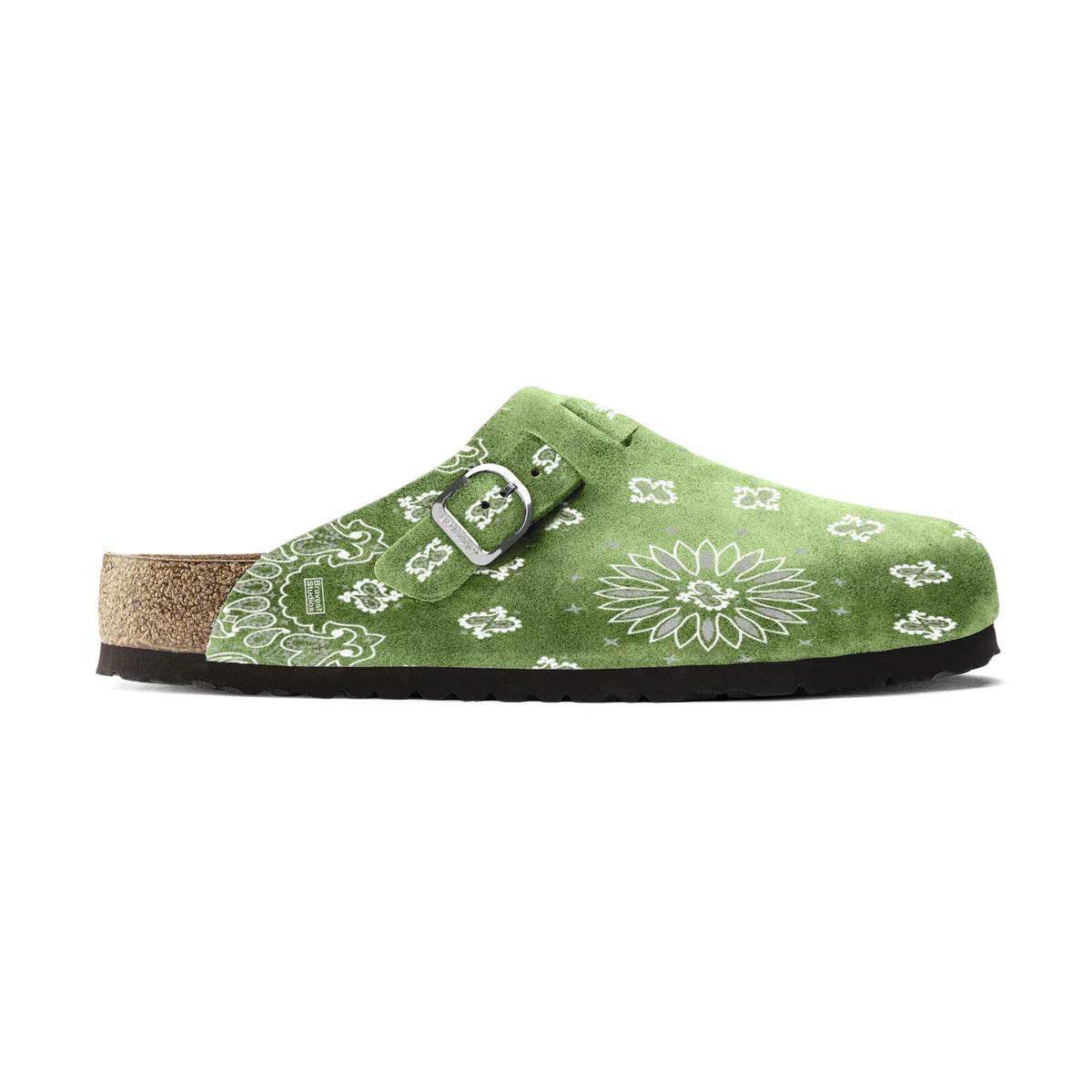 Bravest Studios Suede Paisley Clogs in Green - Hesperia