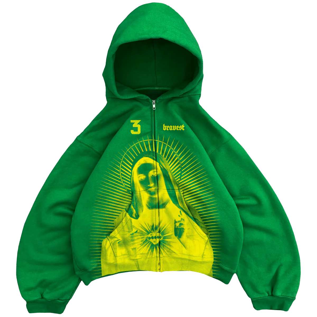 Bravest Studios Mary Zip Hoodie In Green