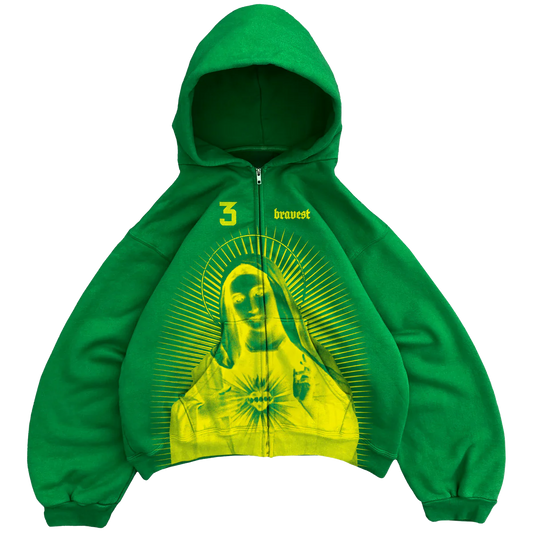 Bravest Studios Mary Zip Hoodie In Green