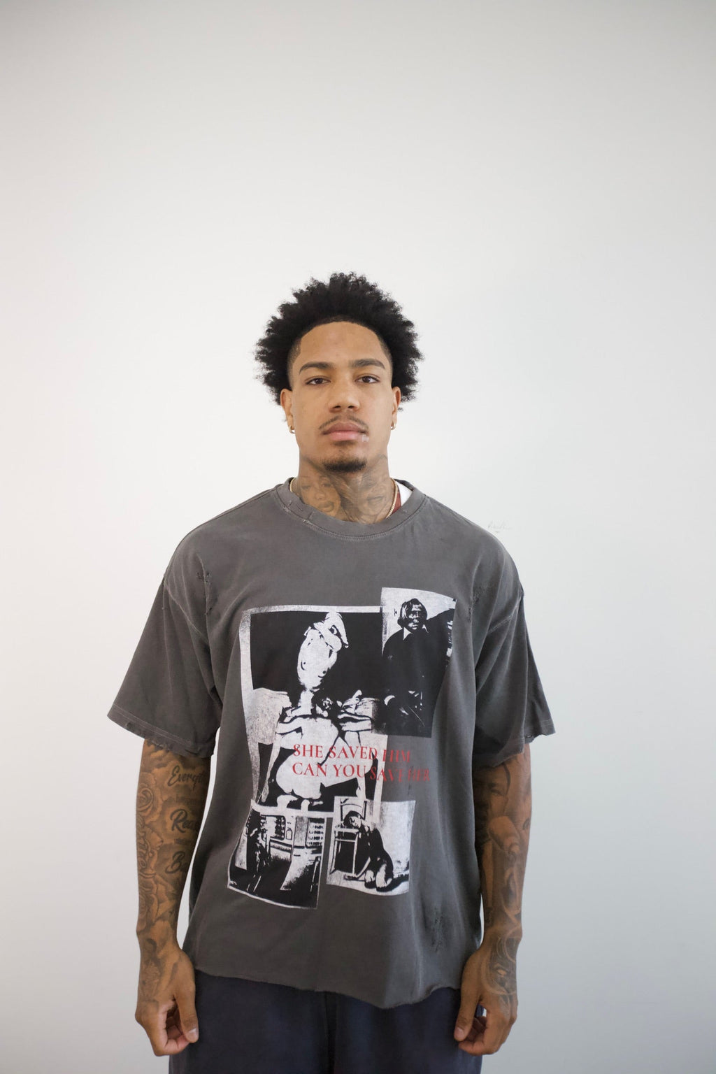Binary Code Oversized Tee — front graphic detail