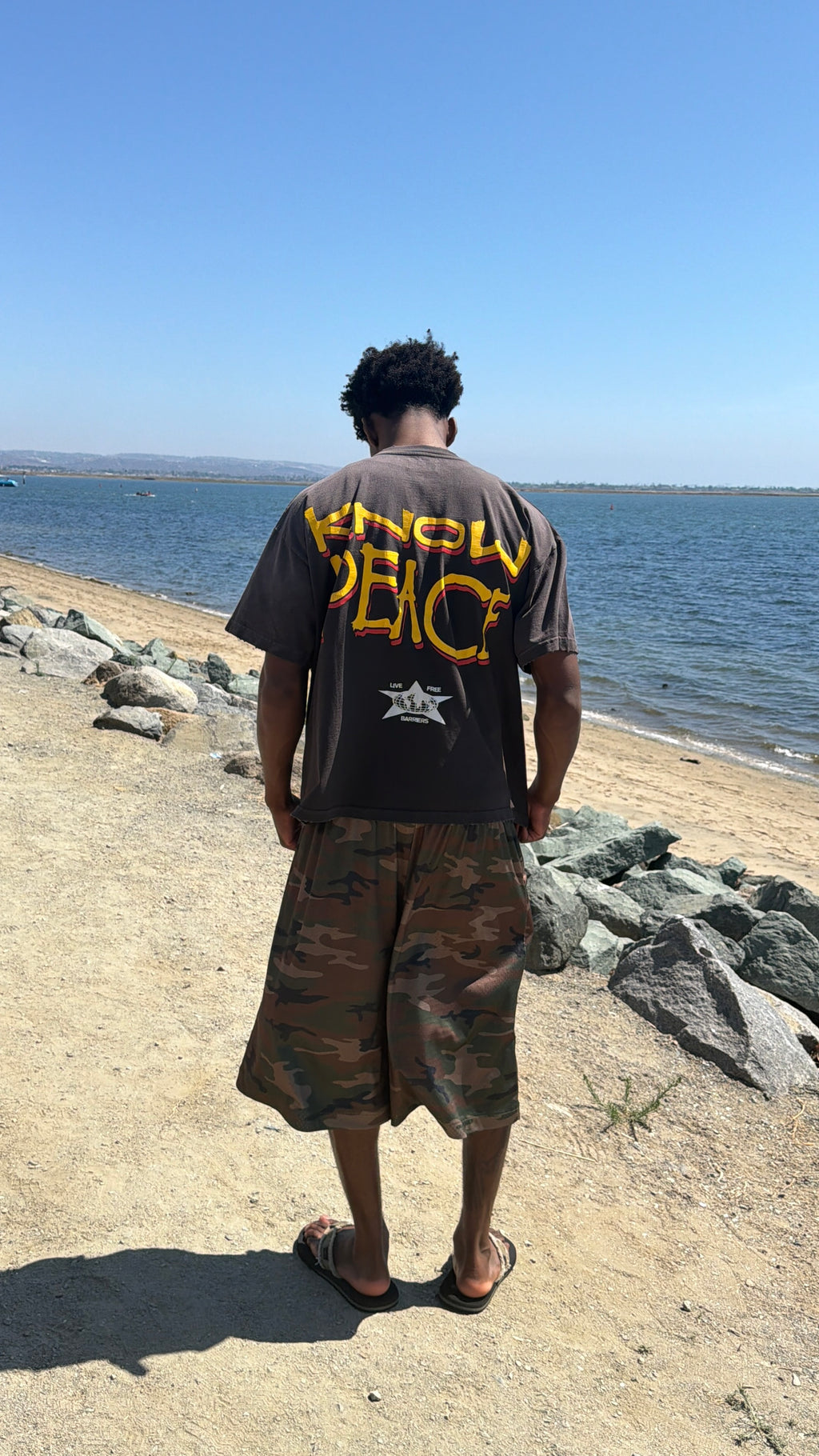 Barriers Know Justice Know Peace Boxy Tee Mink