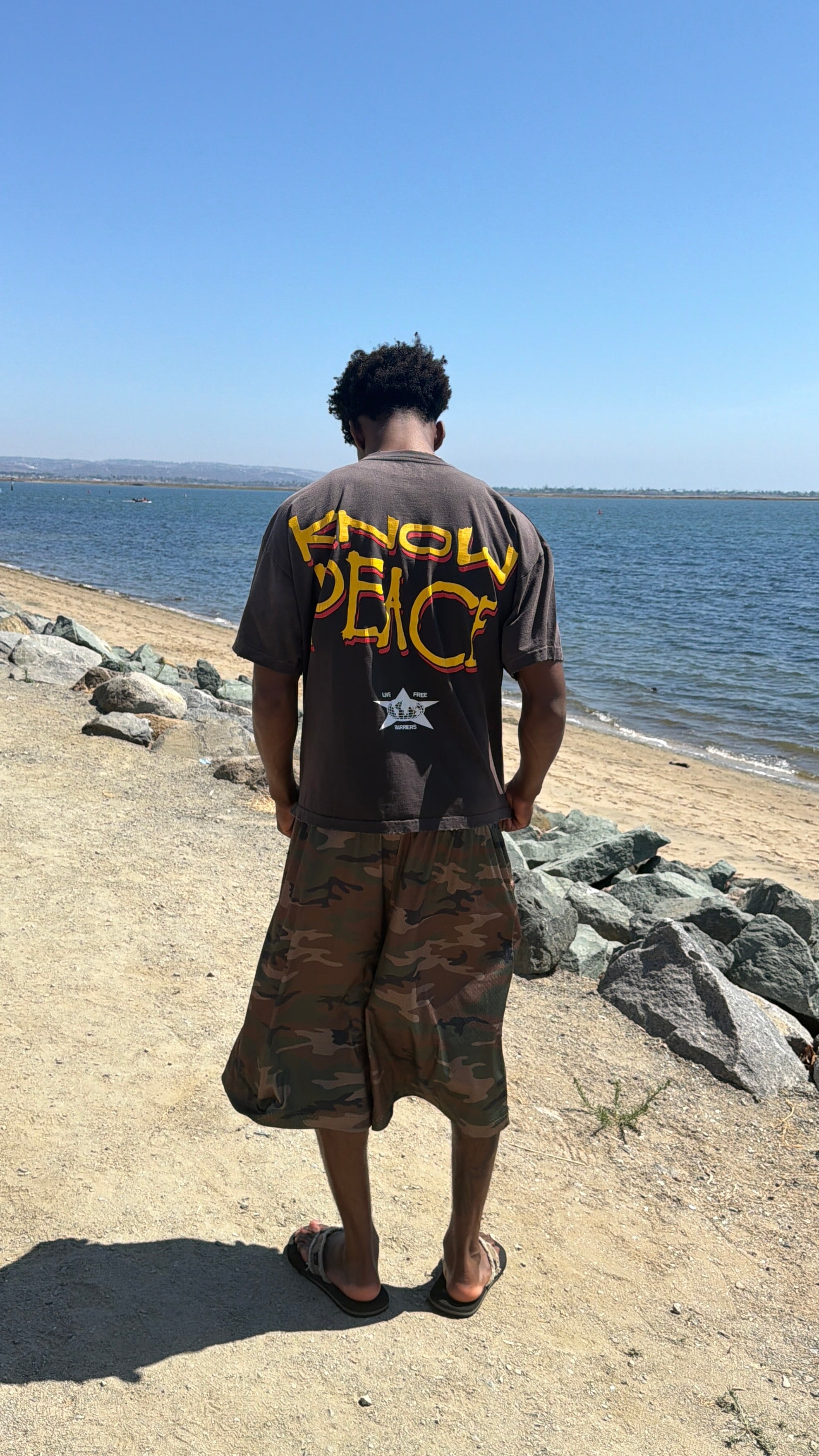 Barriers Know Justice Know Peace Boxy Tee Mink