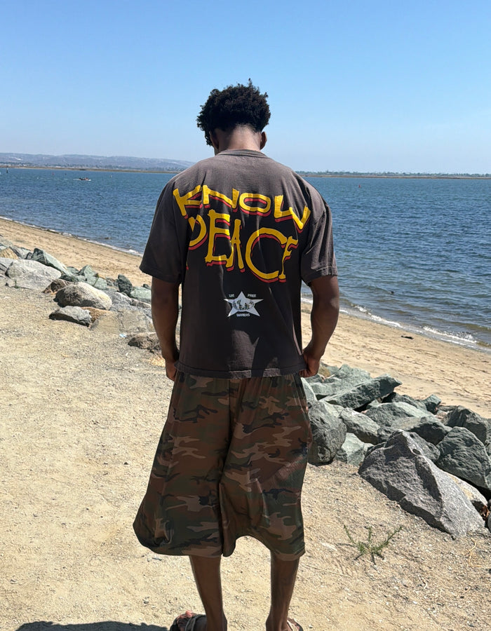 Barriers Know Justice Know Peace Boxy Tee Mink