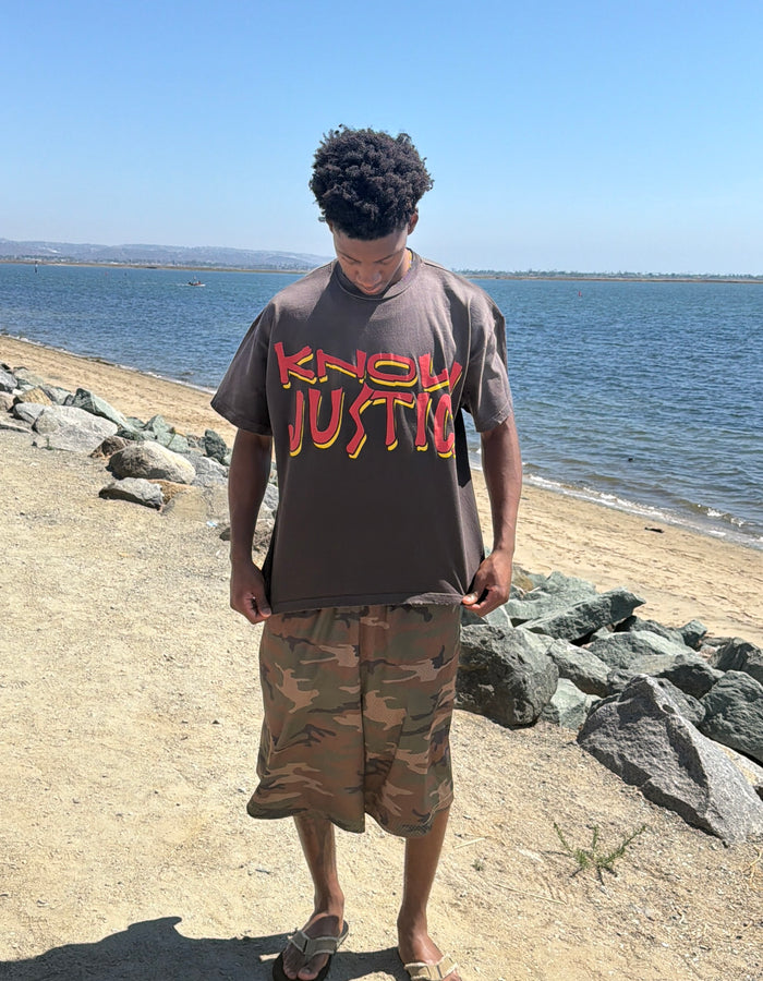Barriers Know Justice Know Peace Boxy Tee Mink