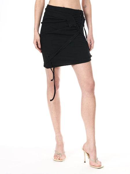 Black Rib Miniskirt - Hesperia