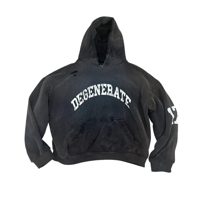 Halfway Point: DEGENERATE '17 HOODIE - FADED BLACK