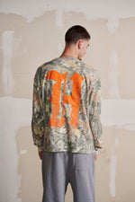Hesperia Ole Hesperia Vintage Washed Waffle Knit Tee in Camo LS