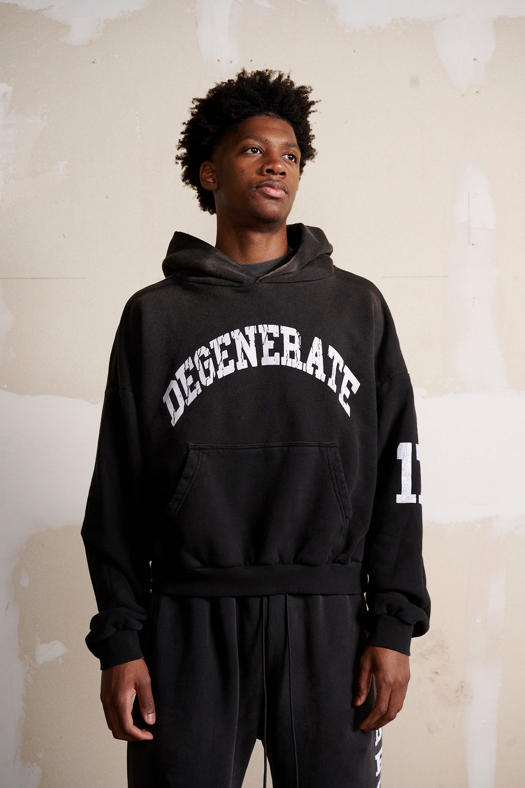 Halfway Point: DEGENERATE '17 HOODIE - FADED BLACK