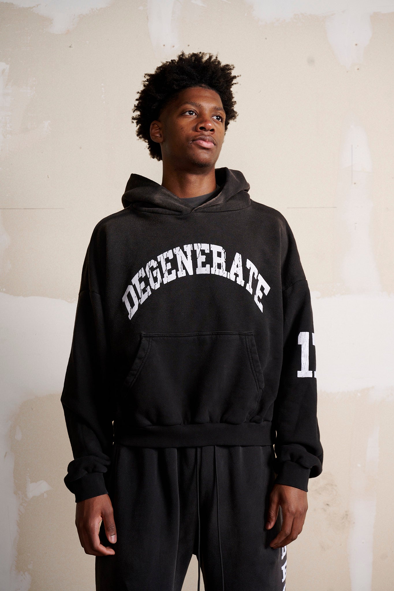 Halfway Point: DEGENERATE '17 HOODIE - FADED BLACK