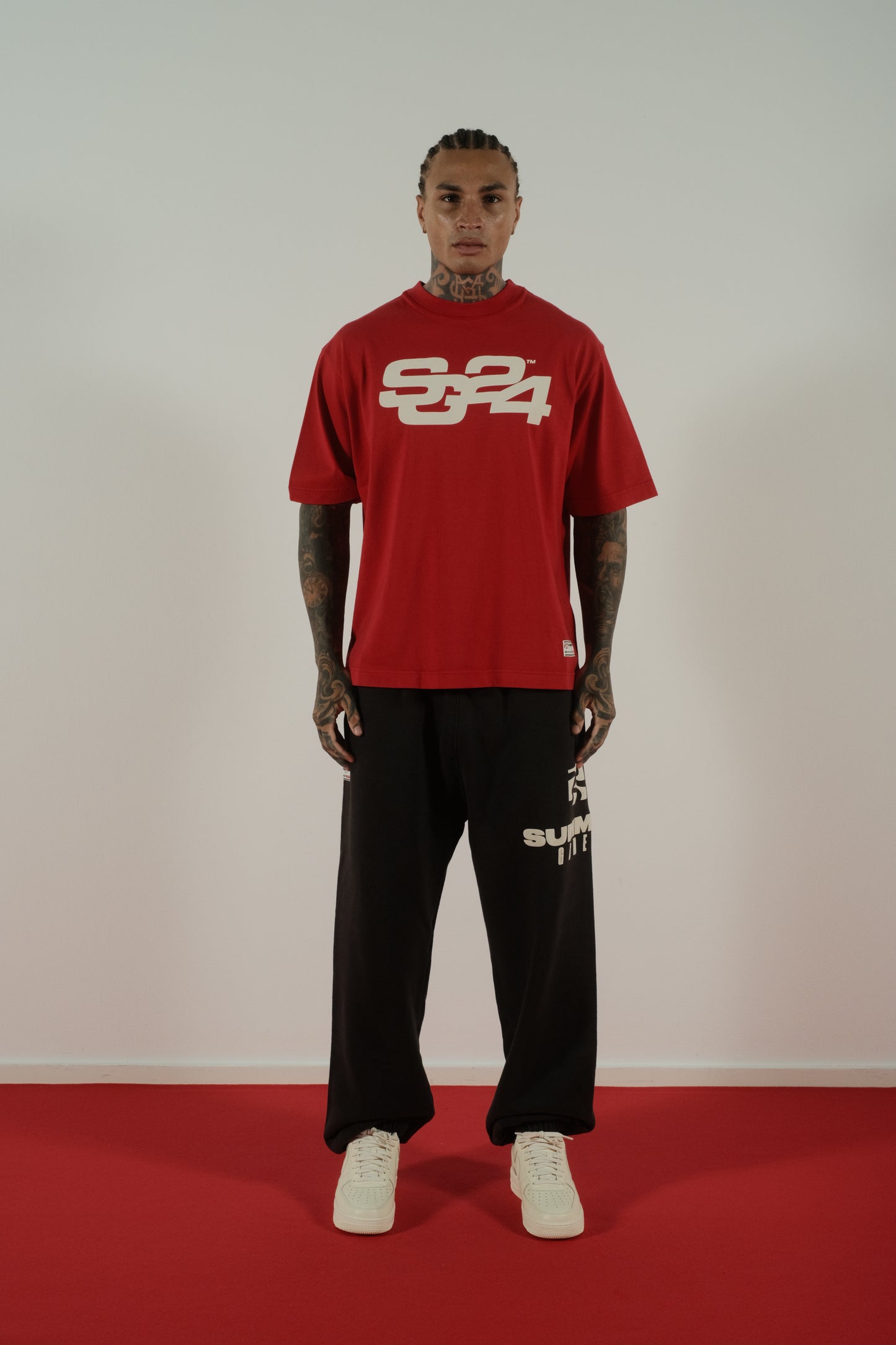 Summer Games SG24 Sphere Tee in Scripted Red