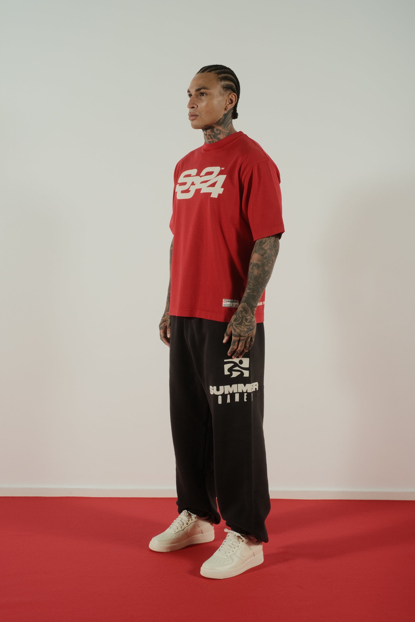 Summer Games SG24 Sphere Tee in Scripted Red