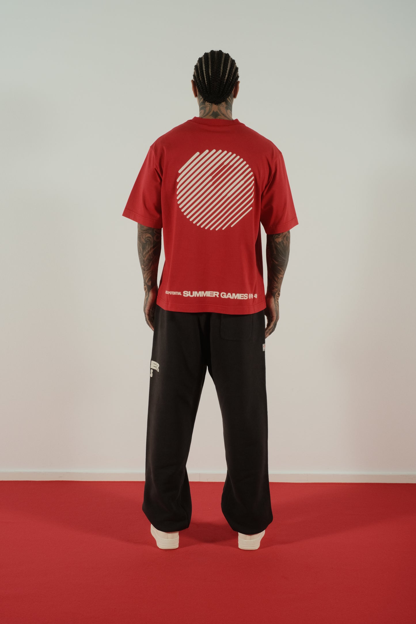 Summer Games SG24 Sphere Tee in Scripted Red