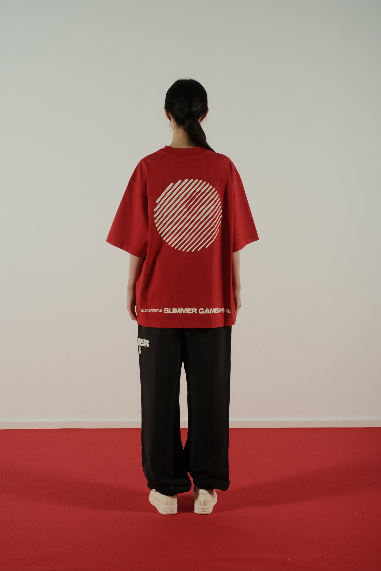 Summer Games SG24 Sphere Tee in Scripted Red