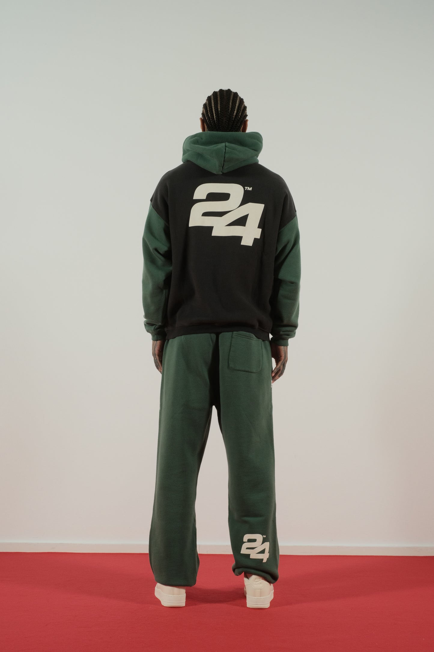 Summer Games SG24 Contrast Hoodie Jet Black & Hunter Green