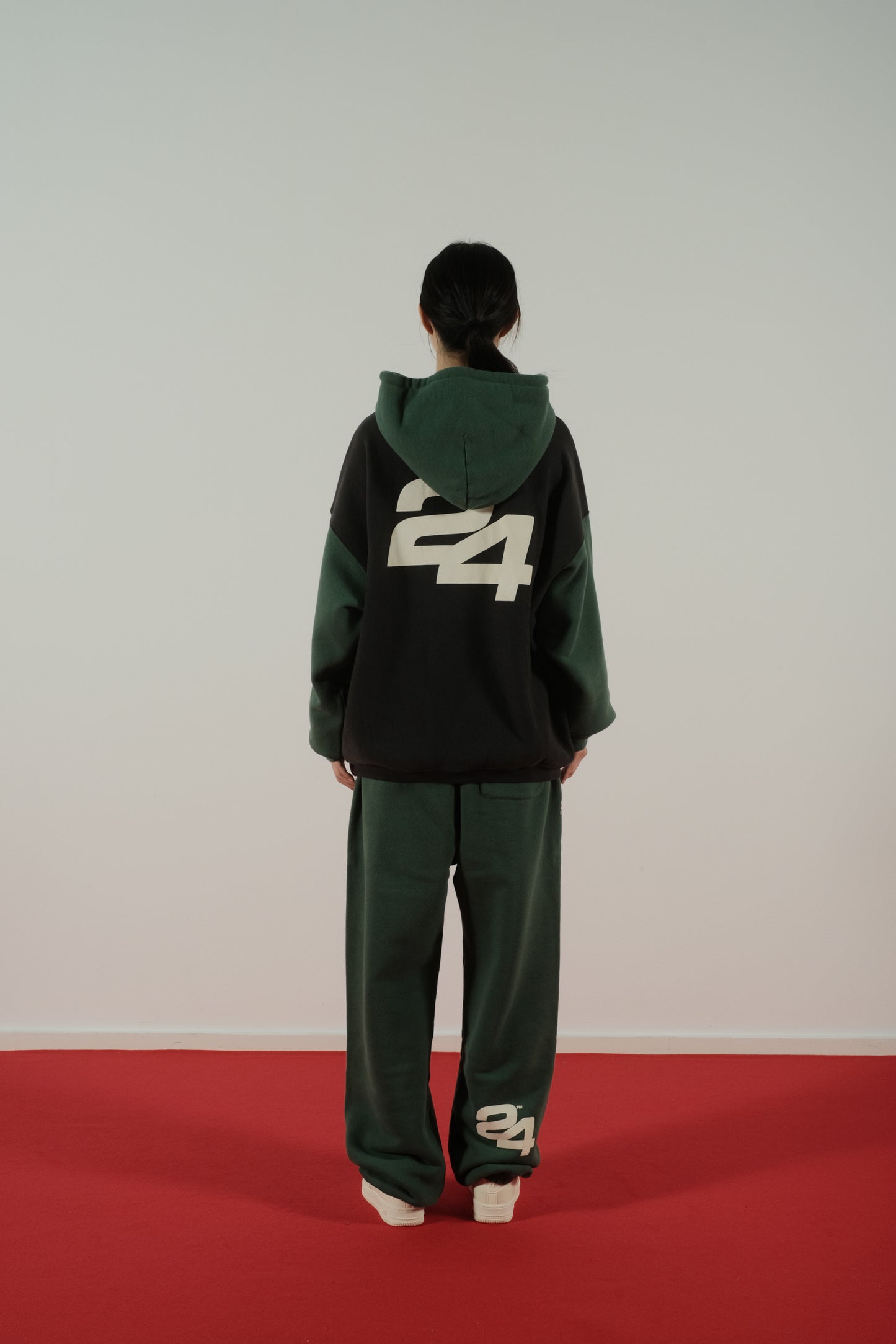 Summer Games SG24 Contrast Hoodie Jet Black & Hunter Green