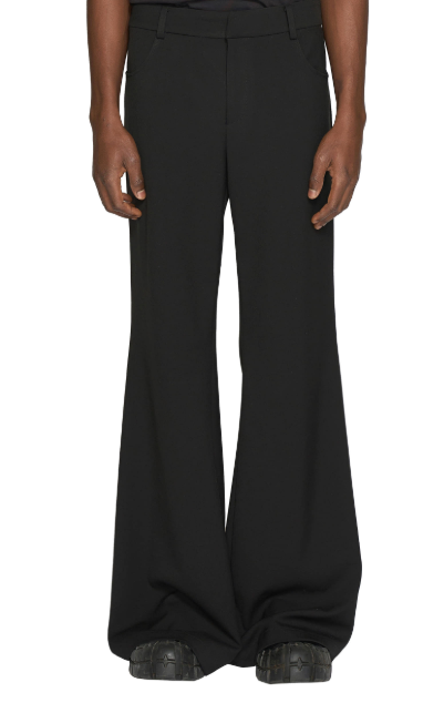 Labeless Bootcut Trousers in Black