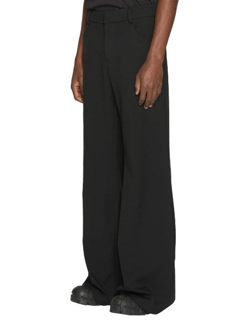 Labeless Bootcut Trousers in Black