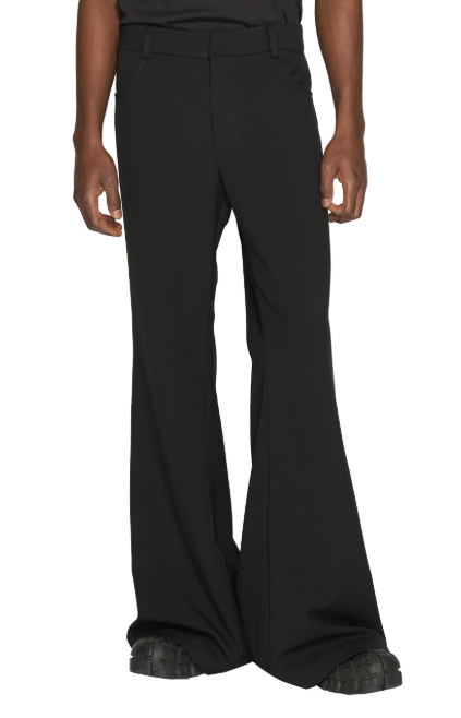 Labeless Bootcut Trousers in Black