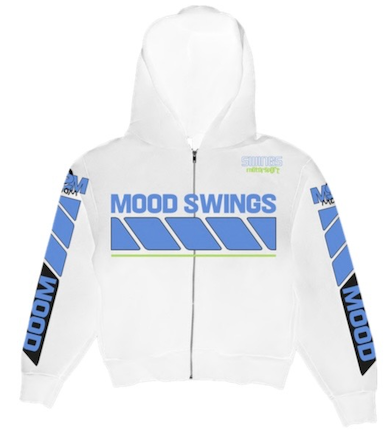 Mood Swings Moto Zip Hoodie White