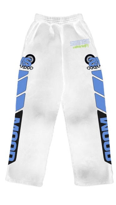 Mood Swings Moto Sweats In White - Hesperia