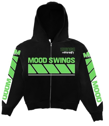 Mood Swings Moto Zip Hoodie Black - Hesperia
